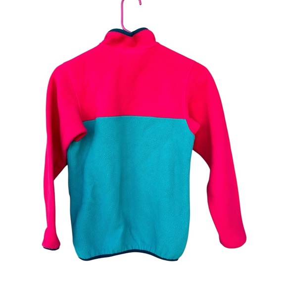 Patagonia Girls Snap Synchilla Pullover Fleece - Size Large - Pink Blue - Picture 3 of 9